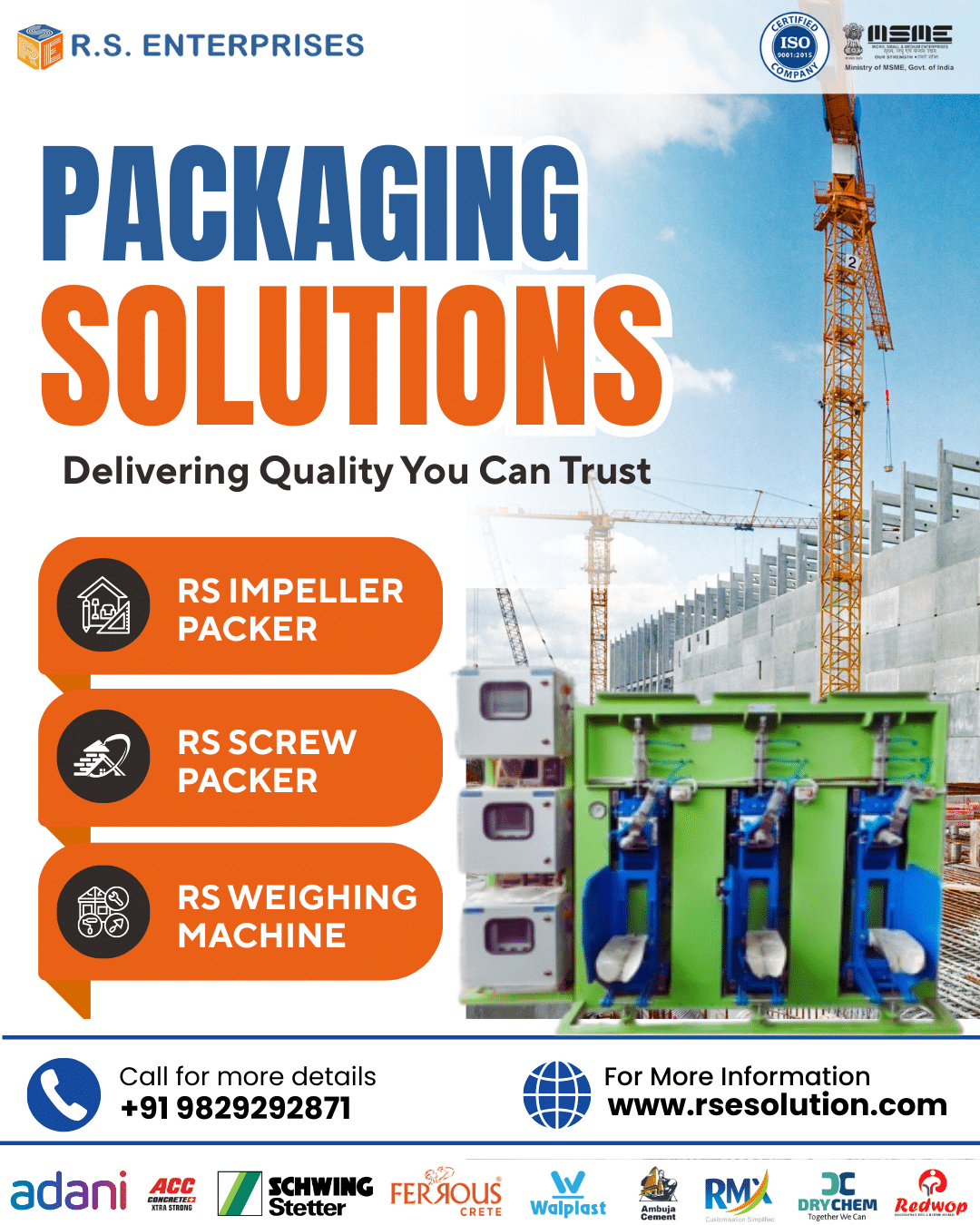 An automatic powder filling machine from leading packaging machine manufacturers in Rajasthan.